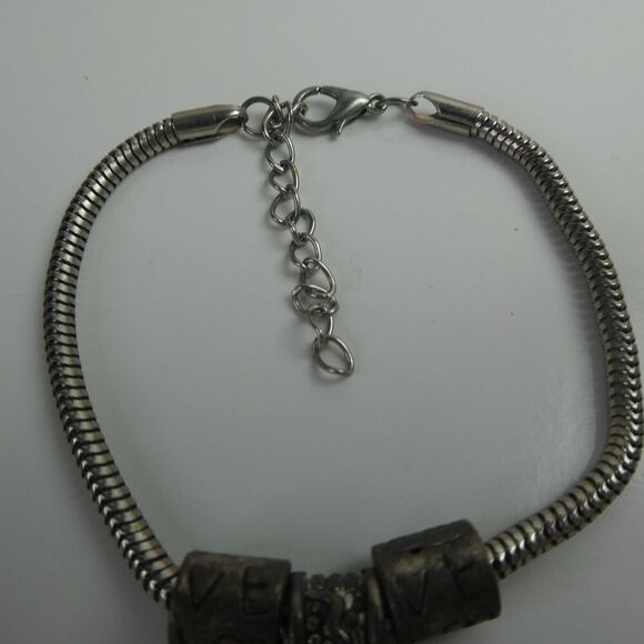 Nana Grandma Grandmother Love Heart Charm Beaded Silver Tone Bracelet Rainbow - Picture 4 of 6